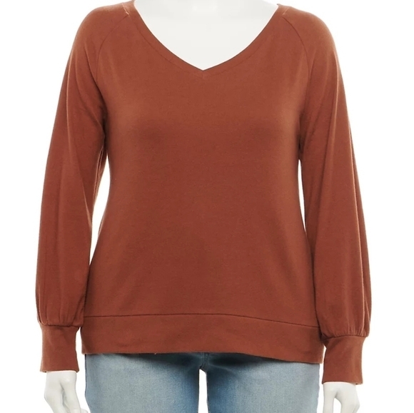 NWT Evri Plus Size 4X dark burnt orange top - Picture 1 of 5